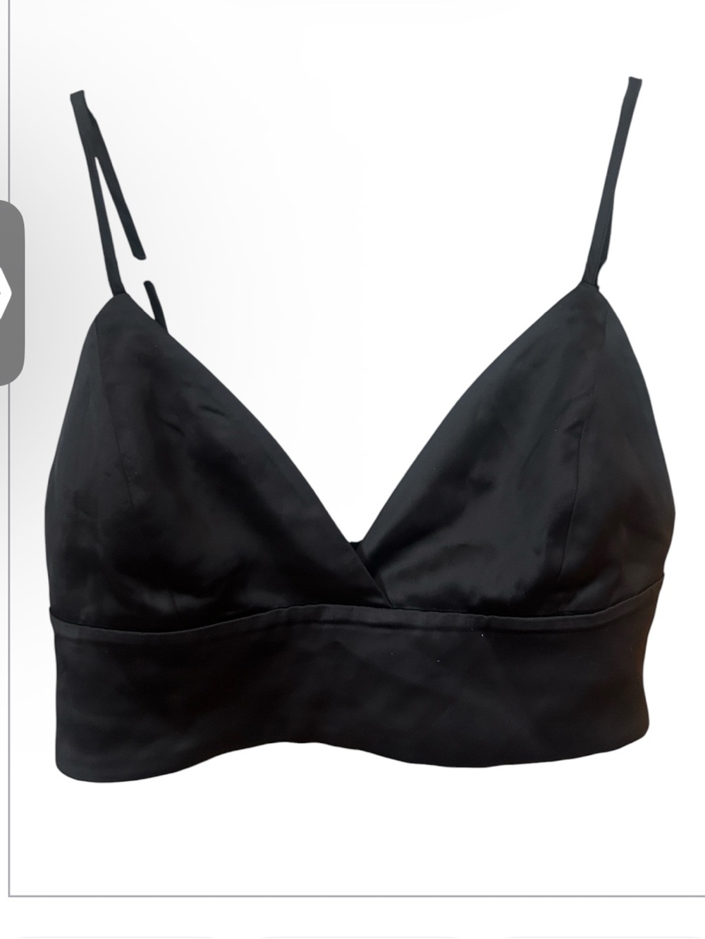 Babaton “Aria Top" Black Satin Bra Top Size S